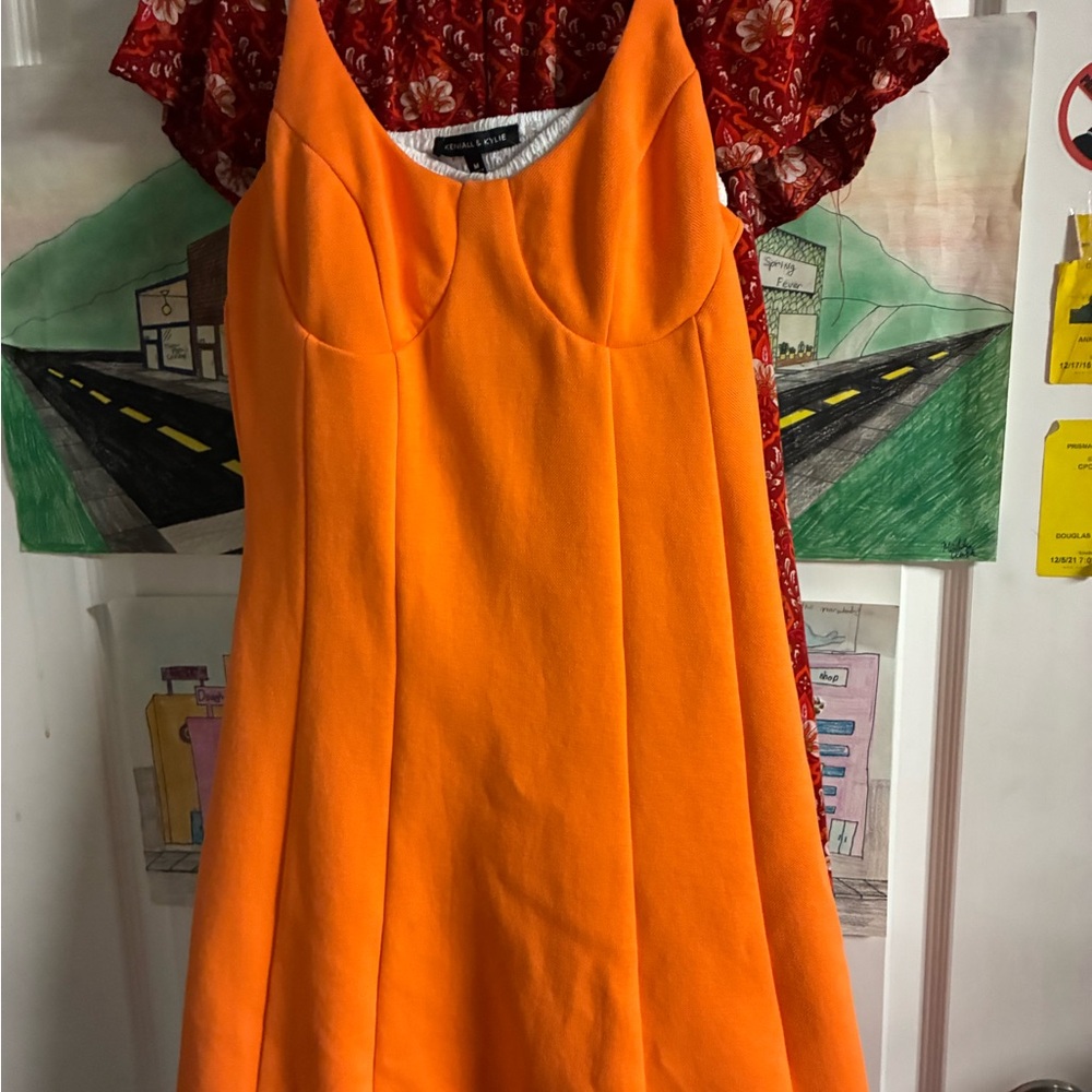Maya Orange Dress Size M with White Bralette From Clemson Boutique